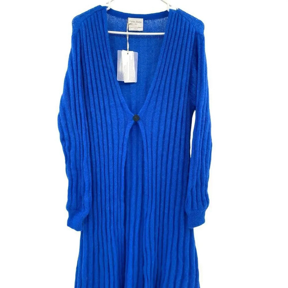 Forte Forte Women's Mohair Sweater Cardigan Duster Ribbed Coat Blue OS - Picture 6 of 14